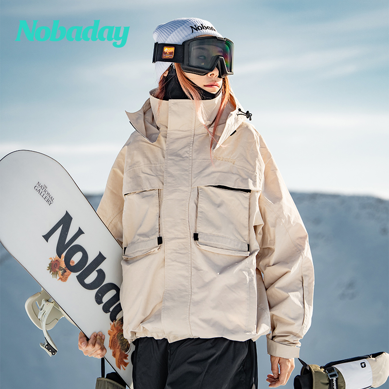 Nobaday单板滑雪服女款男情侣套装2023新款防水透气防风夹克外套