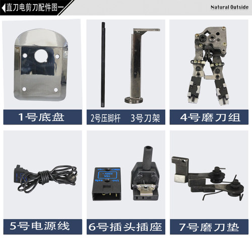 直刀裁布机电剪刀切布机配件 底盘 刀架 立柱 电源线 电线 磨刀组 - 封面