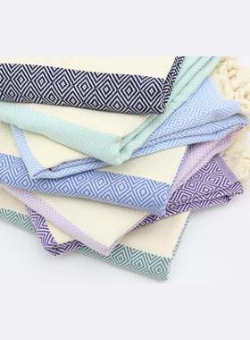 刺绣土耳其流苏沙滩巾条纹沙滩毯名字花型etsy1条