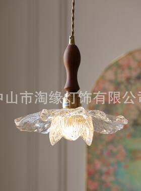 法式简约黄铜亚克力花瓣吊灯美式风格餐厅灯卧室过道创意莲韵吊灯
