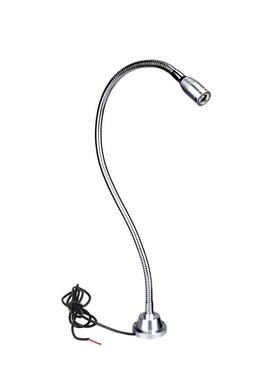 鹅颈灯高档LED机床工作灯3W12V24V超细灯头银色黑色