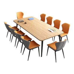 会议桌现代简约办公室小型接待洽谈长条桌子图书馆阅览室桌椅组合