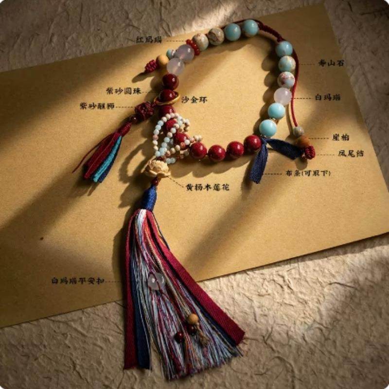 朱砂寿山石多宝汽车挂件车内吊饰品吊坠男士女2024新款平安车挂