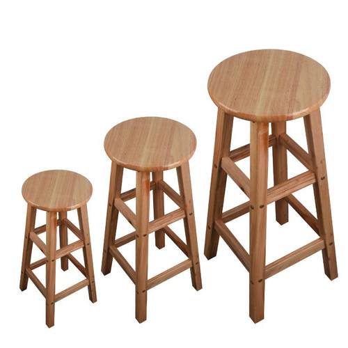 厂家实木凳子家用高脚圆凳实木吧台凳子原木凳中式橡木吧台椅