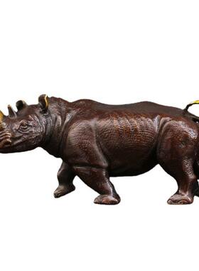 纯铜犀牛摆件点金大号仿古犀牛家居客厅办公室工艺品装饰品摆设