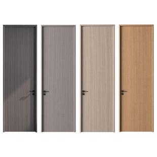 免漆木门实木复合卧室门房间门酒店隔音套装门平开门单开门室内门