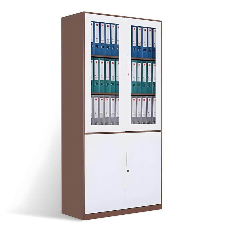 套色文件柜学校资料档案储存柜办公室资料柜落地带锁钢制办公柜