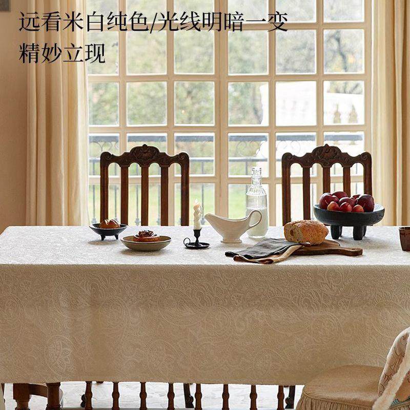 氛围感圣诞桌布防水提花欧式奢华高端餐桌台布高颜值纯色茶几盖布,居家布艺,桌布,淘宝优惠券,粉丝福利购,淘宝优惠卷