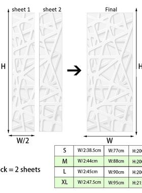尚易仿3D门贴个性白色几何抽象多边形木门翻新墙贴F241家居防水