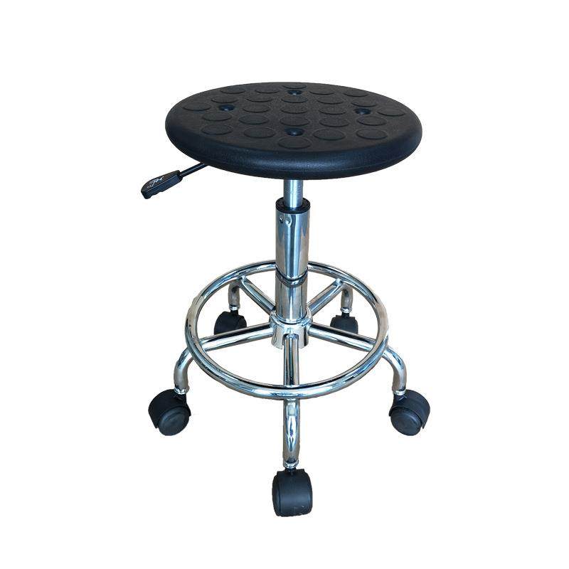实验室防静电椅带链车间用座椅移动铝合金脚轮导电皮革升降小圆凳