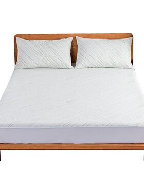 绿色竹节粘胶纤维薄床垫乳胶10cm防水隔尿透气可机洗夹棉床垫套罩