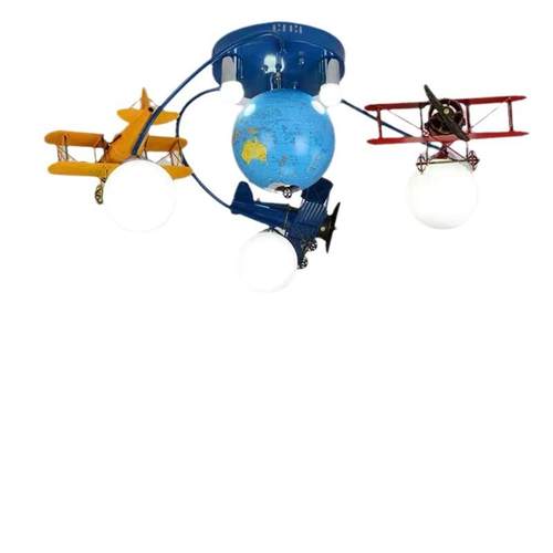 新款三飞机旋转天花板吊灯儿童灯卧室客厅幼儿园装饰灯具定制