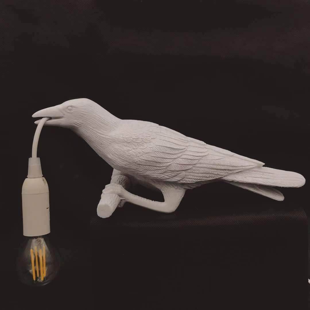 吉祥鸟台灯个性创意卧室床头动物造型小鸟树脂壁灯装饰