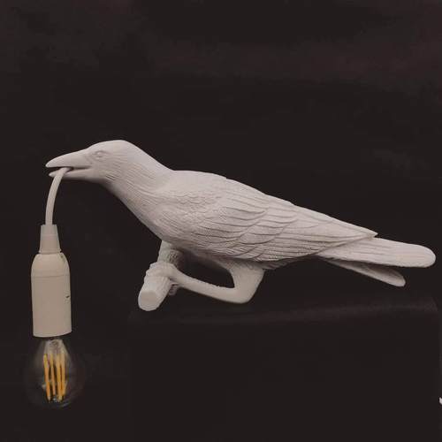 吉祥鸟台灯个性创意卧室床头动物造型小鸟树脂壁灯装饰