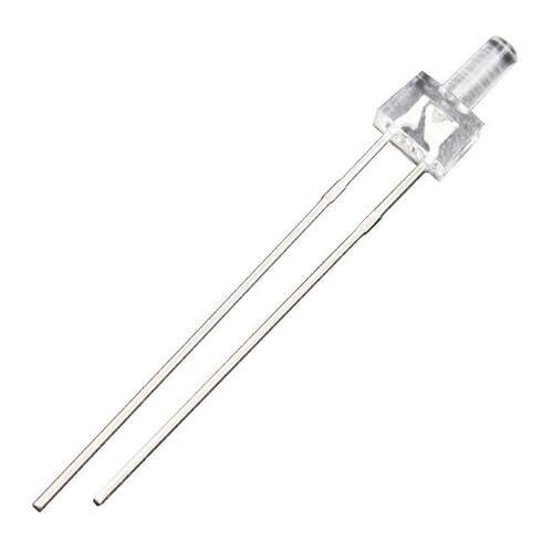 LED发光二极管F2/2MM高平头透明长脚白发红蓝绿白光LED直插灯珠