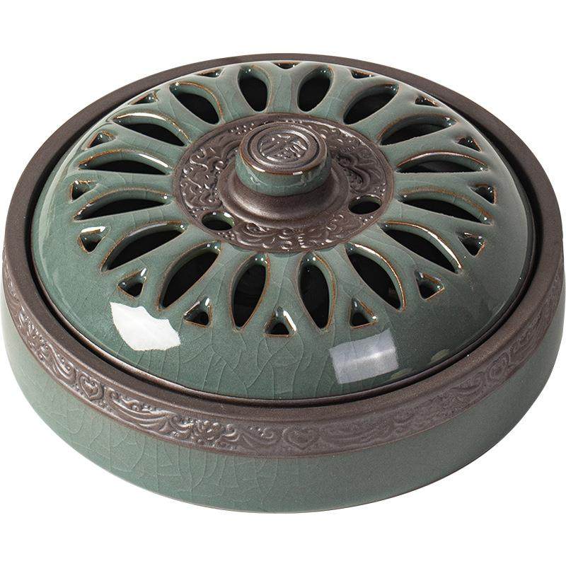 陶瓷蚊香炉大号家用蚊香盒防火带盖盘托支架室内艾草盘香薰炉摆件,餐饮具,茶道/香炉,淘宝优惠券,粉丝福利购,淘宝优惠卷