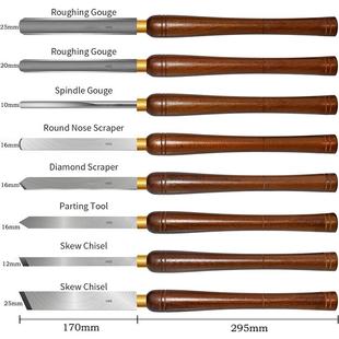 木工凿子厂家供应高档车木刀长红柄8PCS高速钢车刀刀片雕刻刀手工