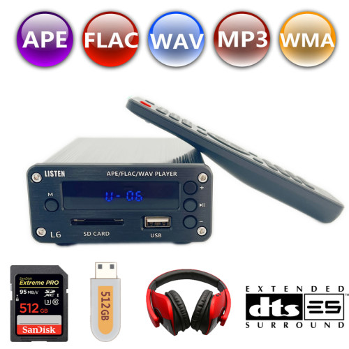 雷声L6音频解码器aux莲花双输入输出sd卡u盘APE无损WAV播放flac