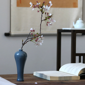 新中式 饰摆件 复古陶瓷小花瓶景德镇插花禅意花器餐桌茶室书房装