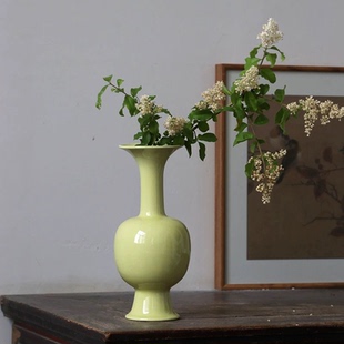 中式古典禅意插花器皿景德镇陶瓷花瓶高级感书房茶室博古架摆件