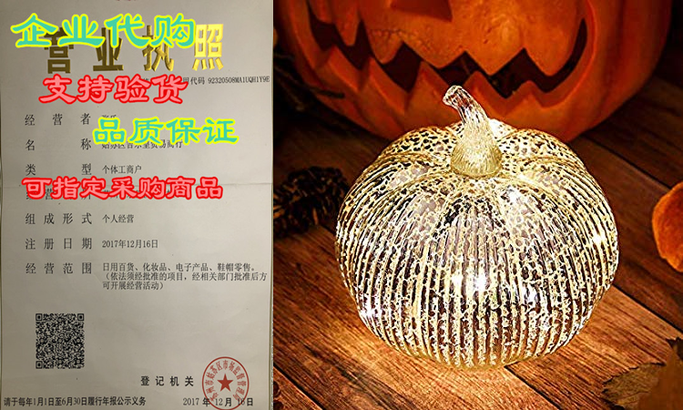 Hvfun Mercury Glass Light up Pumpkin with Timer- Fall Decora