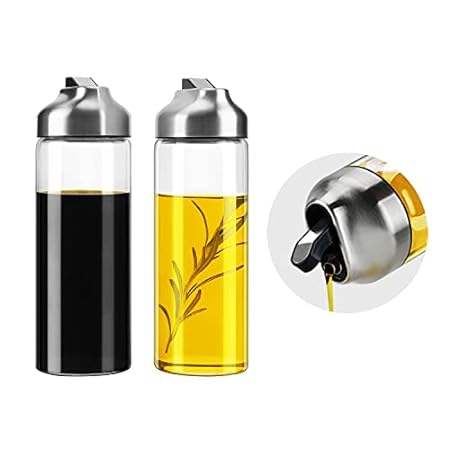 Aelga Olive Oil Dispenser- 14 OZ Glass Oil and Vinegar D