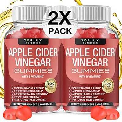 Toplux Apple Cider Vinegar Gummies - 1000mg ACV with B12，