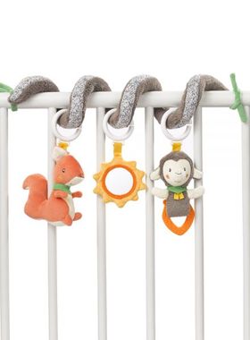 fehn德国进口森林动物缠绕玩偶婴儿车床适用松鼠绵羊小羊