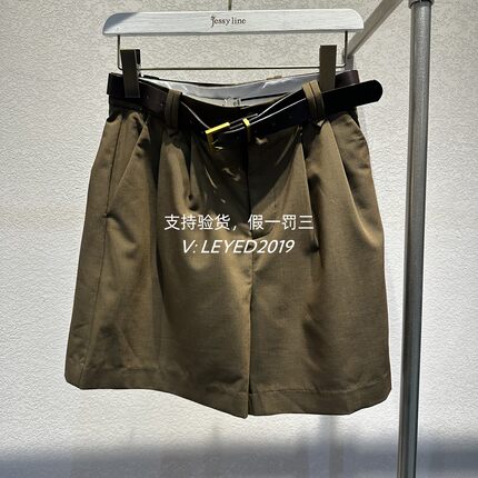 专柜正品JS/Jsister2024夏季新款短裤咖色直筒S424210479-599