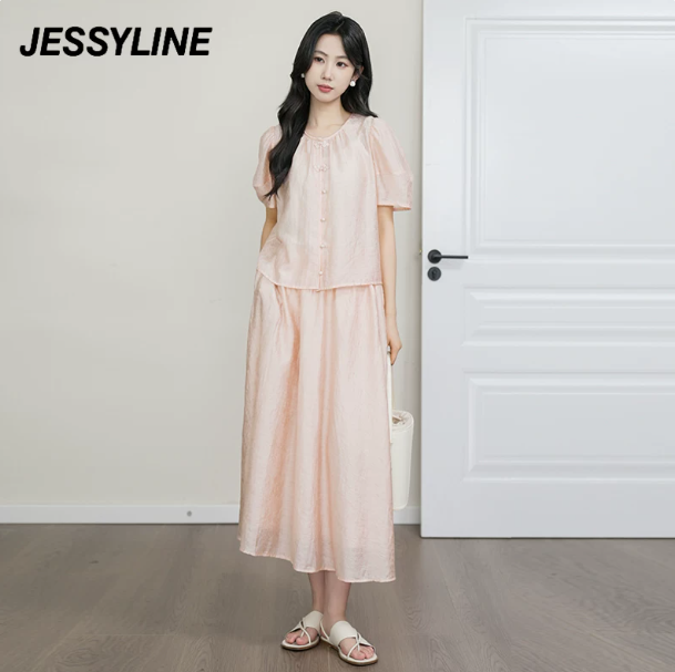 正品jessyline杰西莱杰茜莱2024夏半身裙时尚套装423216195-799