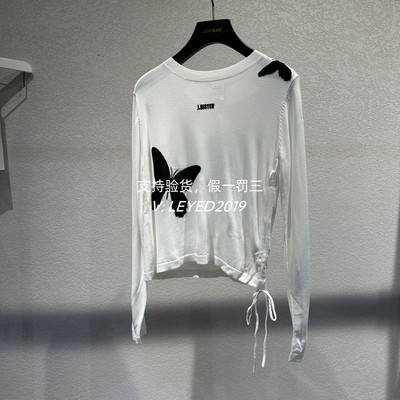 JS专柜正品JSister2024春商场同款白色蝴蝶针织衫S413104129-699