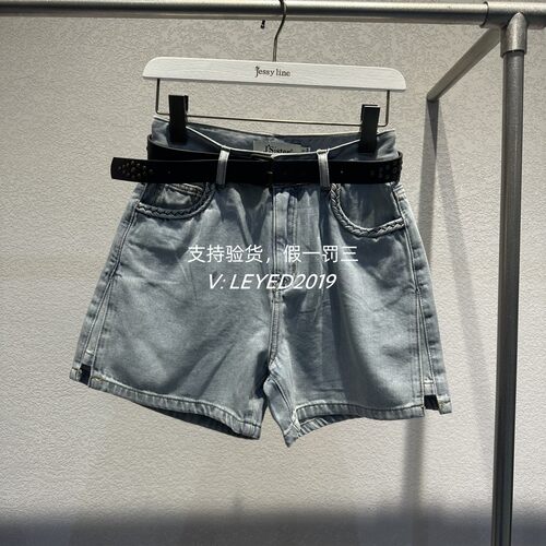 专柜正品JS/Jsister2024夏季新款牛仔裤短裤S423110366-699