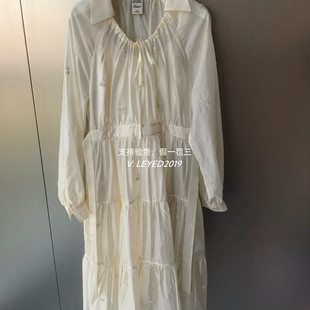 jsister 2024春装专柜JS女装米色浪漫收腰连衣裙 S413211174-1390