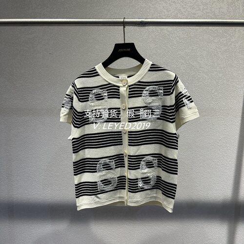 专柜正品Js/Jsister2024夏季新款针织衫条纹舒适S424104452-899