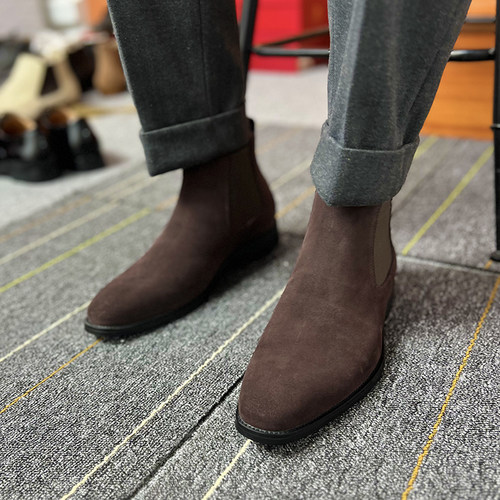 英伦隐形增高切尔西靴