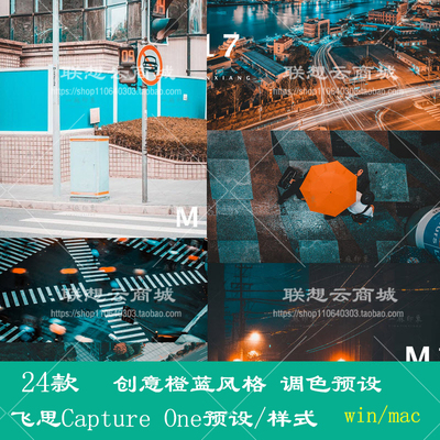 飞思Capture One预设蓝橙人像夜景海边港风调色风格样