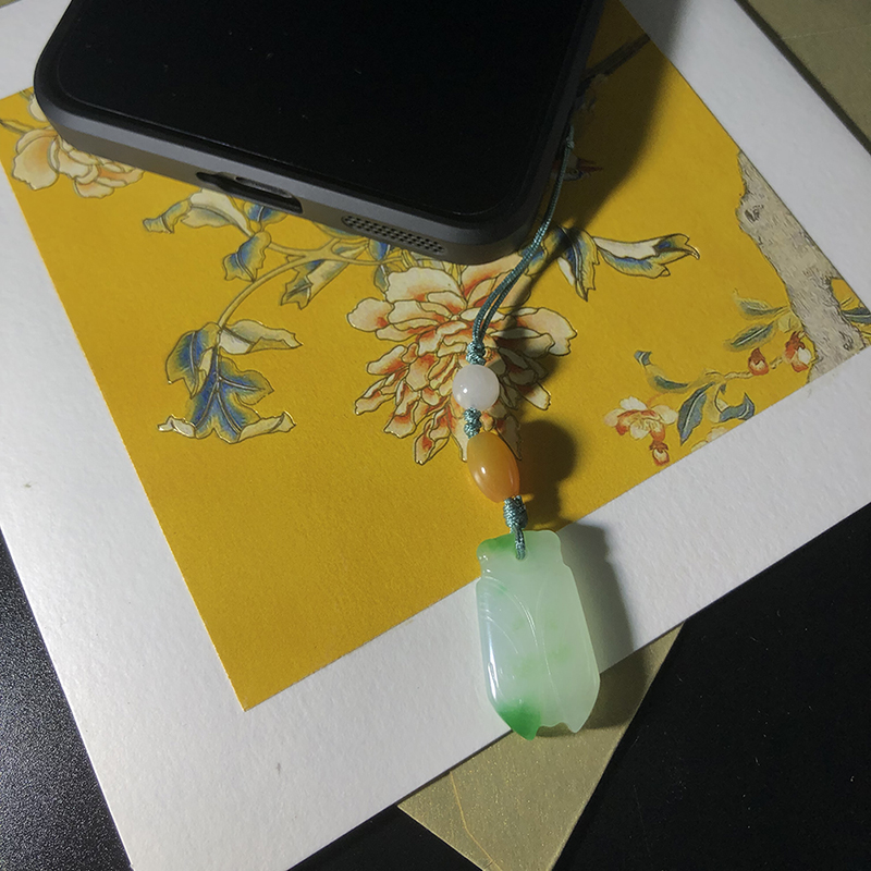 陕历博文创玉石琉璃手机挂坠