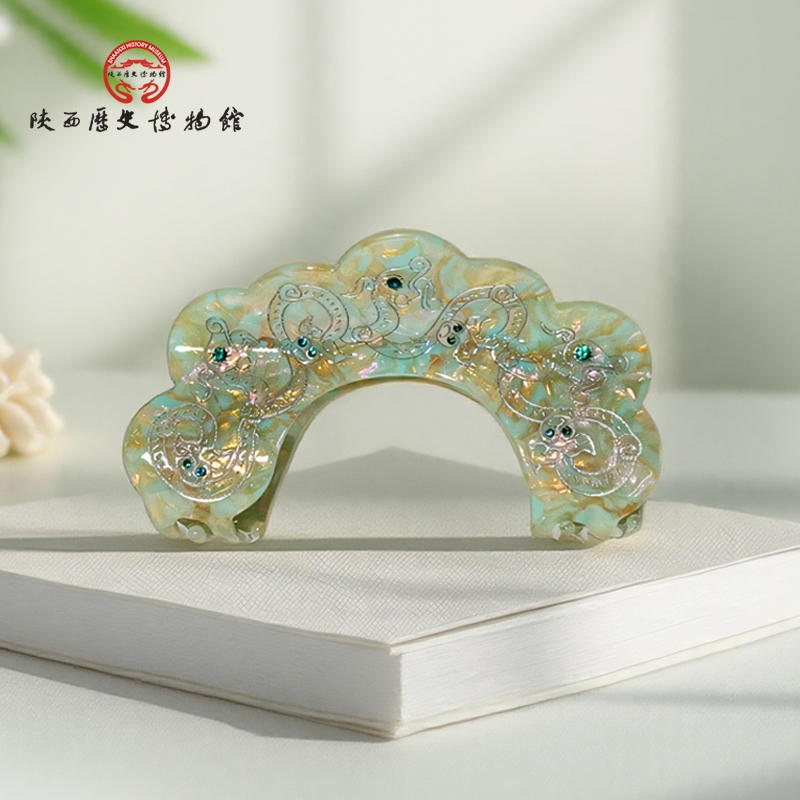 陕历博 宝绾青丝蟠螭纹 发夹女后脑勺小抓夹发饰夹子头饰女高级感