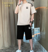 男夏季 短袖 短裤 TAUNYDUE休闲运动套装 套装 男纯棉宽松一套搭配帅气