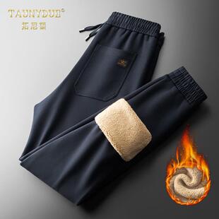 运动裤 男加厚保暖男士 加绒裤 休闲裤 冬季 外穿棉裤 彷羊羔绒束脚卫裤