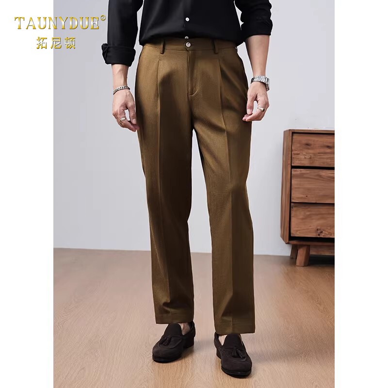 TAUNYDUE男士松紧腰西裤春秋季