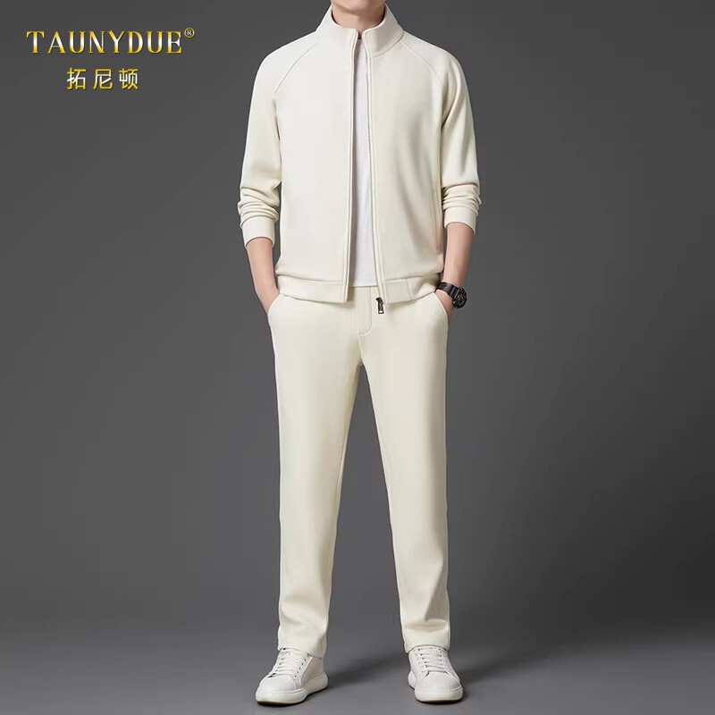 TAUNYDUE休闲运动套装男士2026新款春秋季搭配帅气外套裤子男装