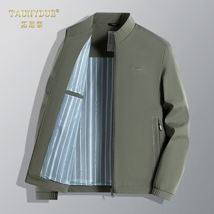 商务休闲防风老干部行政夹克外套男士春秋款2025新款中老年爸爸