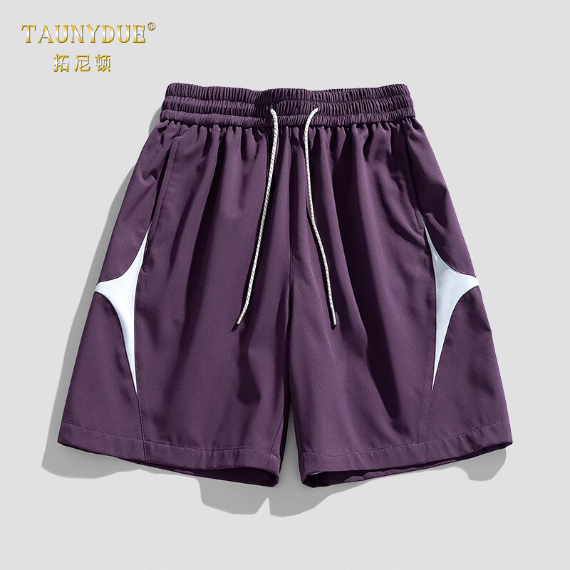 男士夏季冰丝薄款五分裤子2025新款速干透气宽松短裤休闲运动中裤