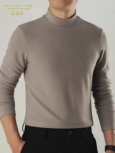 德绒长袖 打底衫 秋衣上衣 冬季 舒适百搭半高领双面绒保暖T恤男士