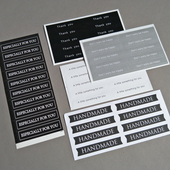 不干胶贴纸礼品包装 长条形祝福语贴纸 黑白灰礼物标签贴 封口贴