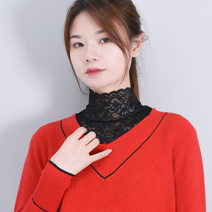 弹力蕾丝打底装饰假领子女秋冬百搭毛衣卫衣神器波浪花边假衣领
