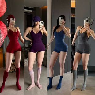 欧美性感蜜桃臀王瑜伽服女带胸垫运动上衣普拉提训练服健身服套装