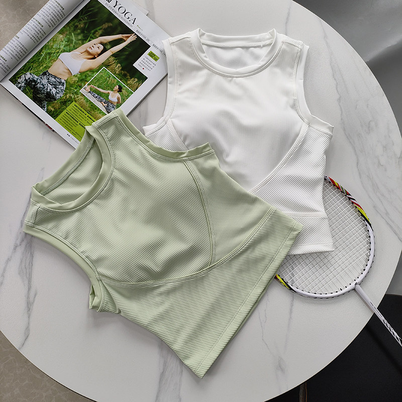 瑜伽运动背心新款女外穿显瘦短款带胸垫跑步速干无袖健身衣瑜伽,运动服/休闲服装,运动背心,淘宝优惠券,粉丝福利购,淘宝优惠卷