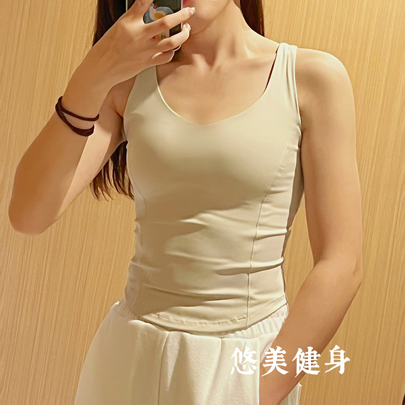 运动瑜伽背心固定杯垫